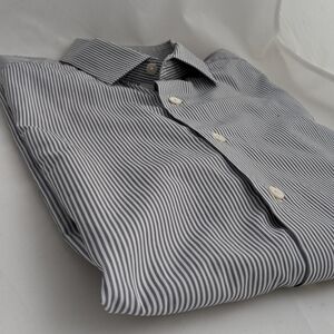 LANVIN Men's Gray Stripe Dress Shirt